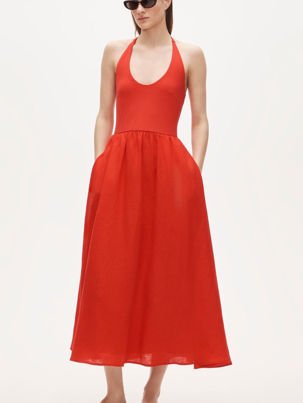 Jcrew Mixy Halter Dress in Dark Poppy Size 4